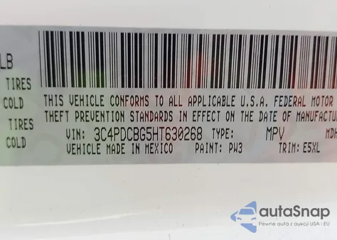 2017 Dodge Journey Sxt из США, поврежденный, VIN 3C4PDCBG5HT630268